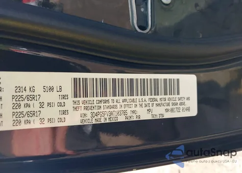 2010 Dodge Journey Sxt из США, поврежденный, VIN 3D4PG5FV3AT103785